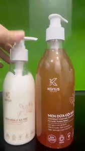 Men Dừa Gội Đầu Konus 500ml: hỗ trợ tóc mềm mượt giảm gãy rụng