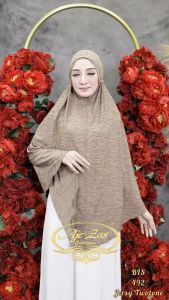 AJE ZAS - BIS Hijab Bergo Syari Instan Daily Jumbo Satu Layer Kepala Tali tanpa Pet Bahan Jersey Two Tone Bisa COD Dan Gratis Ongkir Fashion Wanita Muslim