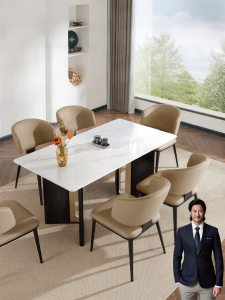 Rectangular Natural Marble Dining Table
