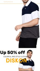 Haf Polo Shirt Kombinasi 3 Tone | Kaos Polo Blesso