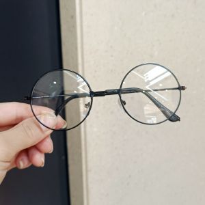 Kids Plain Glasses Trendy Boys Small round Rim Glasses Girl Baby Foto Modeling Artistic Style Retro Glasses Fashion