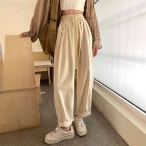 กางเกงขายาวทรงหลวมเอวสูงสำหรับใส่ไปทำงานฤดูใบไม้ร่วงปี 2025 กางเกงขายาวทรงหลวมสไตล์ญี่ปุ่นสำหรับผู้หญิง