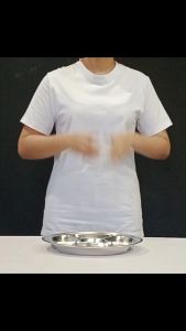 ถาดหลุมกลม   5 หลุม ผลิตจากสแตนเลส ขนาด 28 cm.