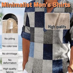 Colored 3D Printed Standing Collar Shirt Popular Casual Pure Cotton Large Size Top For Men