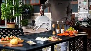 Barbecue Grill Charcoal BBQ Grill Outdoor Smoke Griller Cooking Portable Foldable Camping Charcoal