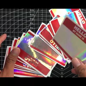 (isi 18 Pcs) Stiker Hologram Hello My Name is Sticker Slap stiker grafity stiker Tagging stiker Anti Air