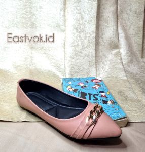 Sepatu Flatshoes Wanita Balet Slip On Ring Rantai Casual