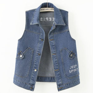 Easiest for Match Fashion Casual Outerwear Denim Vest Female 2024 Large Loose Pockets Sleeveless Tank Top Waistcoat Top