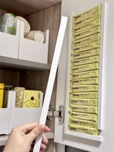 Long Narrow Cabinet Door Storage Rack Coffee Tea Bag Capsule Organizer Wall Mounted Shelf Kitchen Bathroom Closet Storage