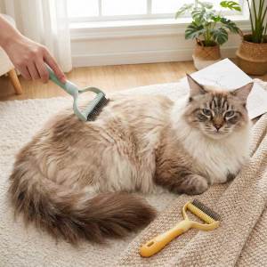 Lovinland chải lông thú cưng Combo lược chải lông với lược kim loại cho Detangling và dematting lông bù xù dài trên mèo và chó