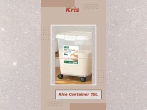 Kris Rice Container 15L: Wadah Penyimpanan Beras Dilengkapi Roda