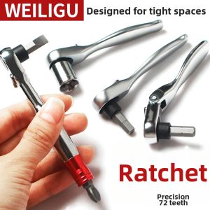 weiligu | Multi-functional 72 Teeth Mini Ratchet Wrench 1/4 Socket