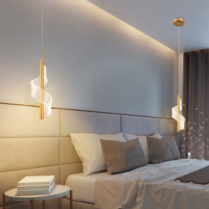 Modern Design Acrylic Bedside Wall Lamp Bedroom Living Room Background Wall Chandelier Simple Decoration Bedroom Wall Decoration Bedside Pendant Light
