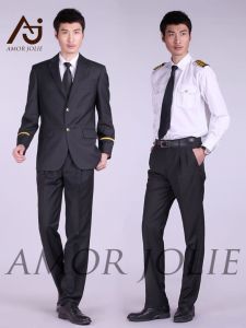 Chinese Captain Same Clothing Uniform Mens Aviation School High-Speed Rail Suit Pants Suit Air Less Pilot Flight Attendants Uniforms