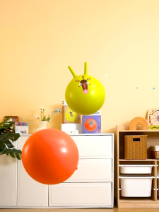 Bóng hơi nhún nhảy có tay cầm - Đồ chơi vận động thể dục thể thao cho bé (Có tặng kèm bơm tay) Mideer