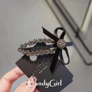 Elegant Velvet Hair Clip with Shiny Rhinestone Duckbill Clip for Women Side Bun Hair Accessory Fashionable Hair Card