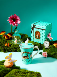 Blanbunny Blue Rabbit Secret Garden Bone China Mug Teacup with Lid Tea Set English Afternoon Tea Gift Box