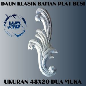 ornamen pagar daun klasik 48x20 dua muka  hiasan pintu pagar