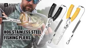 Booms Fishing H06 Fish Pliers Anti-slip High-strength Multifunctional Cut Fishing Line Fishing Tied Hook Plier Angling Equipment