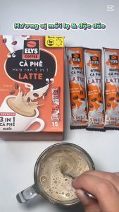 |Tặng 1 Hộp Elys Coffe Latte Dâu| Elys Coffee - Combo 2 Hộp Cà Phê Hòa Tan Latte vị Muối 3in1 | Hộp 255g x 15 túi