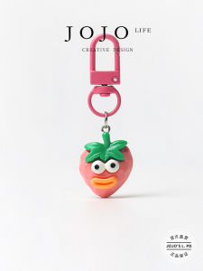 Adorable Miniature Realistic Fruit Keychain Pendant Creative PD Pain JOJOS L Keyring Accessory Fruit Design Cute Hanging Ornament