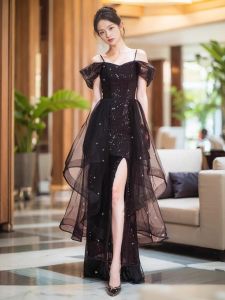 ชุดราตรีแขนกุดสีดำ ชุดเจ้าหญิงหลบหนี ชุดราตรียาวทรงเอ ชุดงานแต่งงาน ชุดทำงาน ชุดเยาวชน ชุดทำงาน ชุดเยาวชน