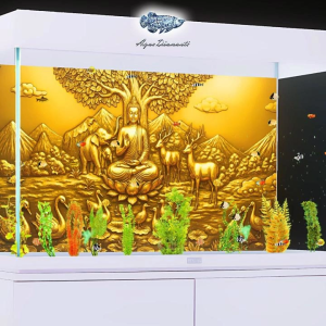 💎【Luxury Edition】AquaDiamanté | Premium 3D Luxury Holographic Iridescent Aquarium Background Sticker (AD-2) – Original