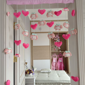 Good-looking Young Adult Heart Princess Room Big Melody Heart Bedroom Decorative Door Curtain Best Selling Kids Punch-Free Hanging Curtain