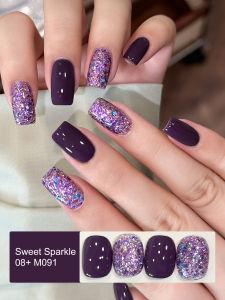 Bộ 16 Màu Sơn Móng Tay Dạng Gel Trang Trí Kim Tuyến Màu Trơn Bóng Mượt Tự Làm Kèm Kim Tuyến Nhiều Màu