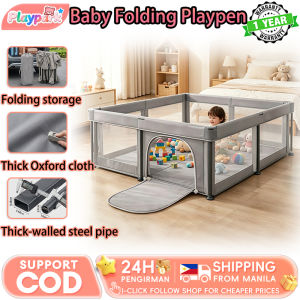 Baby Playpen Foldable Thickened Steel Frame with Play Mat and Storage Bag Portable Safety Playard for Indoor Outdoor Toddler Activity