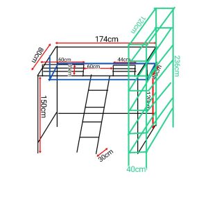 Loft bed with shelf customize for helper room singapore /store room/bomb shelter/utility