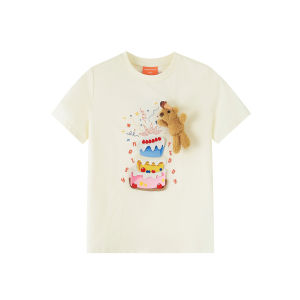 Summer New Birthday Cake Print 3D Bear T-shirt