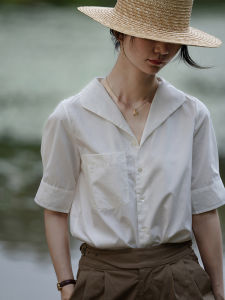 YAOMUHUA | French Casual Loose Fit White Shirt for Summer Commuting Design Sense