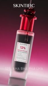 SKINTIFIC 12% AHA BHA PHA LHA Peeling Solution Serum 30ml Whitening Brightening for Dark Spot Acne-pron