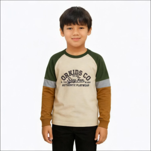 Kaos Panjang Anak laki-laki perempuan 1-12 Tahun Bahan Katun Combed 24s ORKIDS Bring Cream Almond