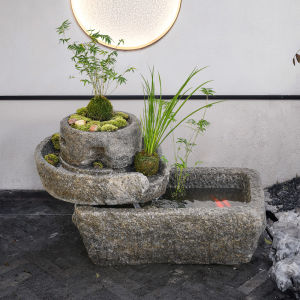 New Chinese Style Artificial Mountain and Fountain Decoration Courtyard Bring In Wealth and Treasure Balcony Circulating Fish Pond Landscape Garden Gift Decoration