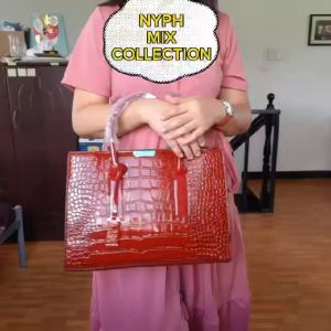 Luxury croc-pattern tote bag
