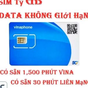 FREESHIP - CHƯA KÍCH HOẠT.Sim 4G vina không giới hạn dung lượng 1500 phút nội mạng 30 phút liên mạng