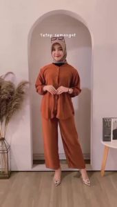 Promo one set inara / setelan polos inara cringkle / setelan polos premium termurah