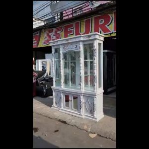 Pajangan Kaca 4 Pintu / Kabinet Kaca / Lemari Kaca
