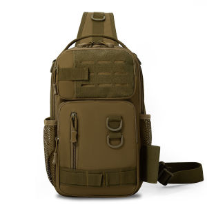 Tactical Fishing Chest Bag Molle Sports Sling Backpack with Rod Case Outdoor Hiking Running Waist Bags Large Hunting Rig Pouch