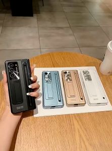 Sarung Engsel Case For Samsung Galaxy Z Fold 6 4 5 With Pen Stand & Hinge Cover Screen Protector All-inclusive Anti-drop Casing