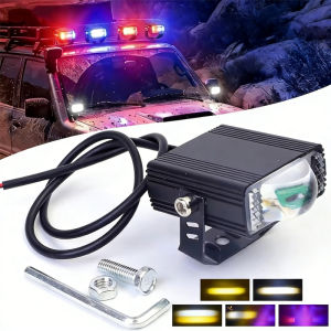 Super Bright LED Work Light Strobe Red Blue Warning Lamp Motorcycle Headlight Fog Lights Flashing Spotlight for Car Truck SUV