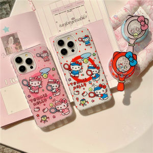 เคสโทรศัพท์มือถือ iPhone 15 pro Max Apple 16 pro แม่เหล็ก 12 กระแทก 14 pro ลายการ์ตูนน่ารัก 13 Ins เทรนด์ กีฬาเทนนิส KT สุนัขแมว อะครีลิก