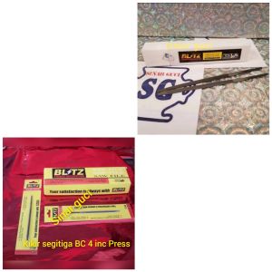 Kikir Segitiga 4 inc merk Blitz Press Dan Box