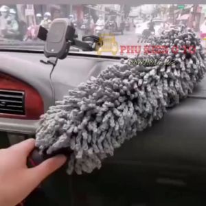 Cây chổi tròn lau bụi bằng sợi dầu cán dài kim loại rửa xe dọn nội thất cho xe hơi xe ô tô xe tải