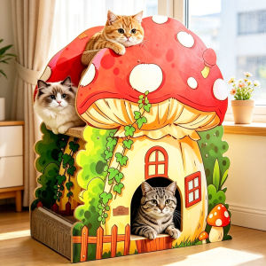 HOOPET | Multilevel Mushroom-Shaped Cat House