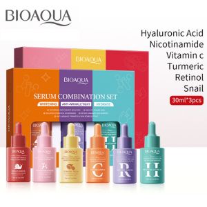 3pcs Bioaqua Vitamin C Retinol Serum axit hyaluronic chất giữ ẩm cho khuôn mặt chống nhăn làm trắng tinh chất chăm sóc da mặt sản phẩm chăm sóc da