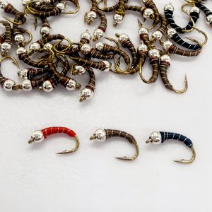 6PCS Fast Sinking Zebra Midge Nymph Fly Fishing Lures | Size 18# | Trout & Bass Fishing Flies for Freshwater