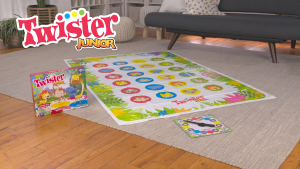 Twister Junior Game Animal Adventure 2-Sided Mat 2 Games in 1 Party Game for Kids Ages 3 and Up Indoor Game for 2-4 Players